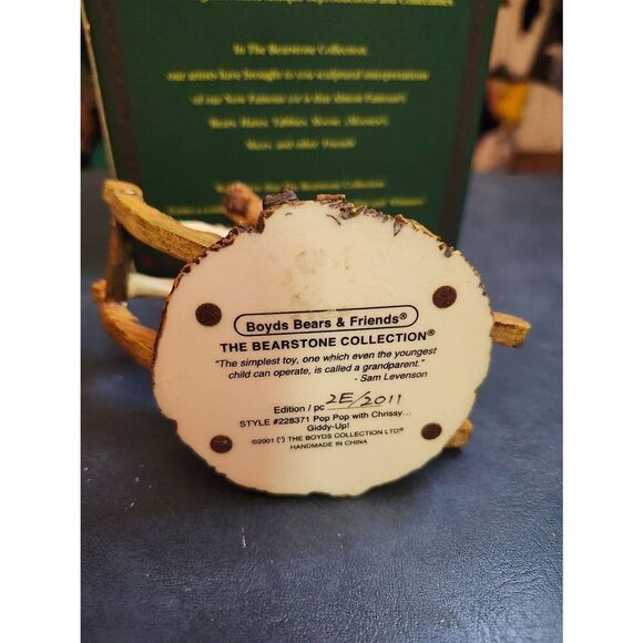 Boyds Bears Bearstone Collection figurine titled "Pop Pop with Chrissy...Giddy U - Picture 5 of 5
